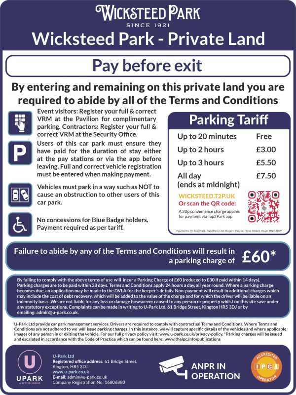 Wicksteed Park car parking